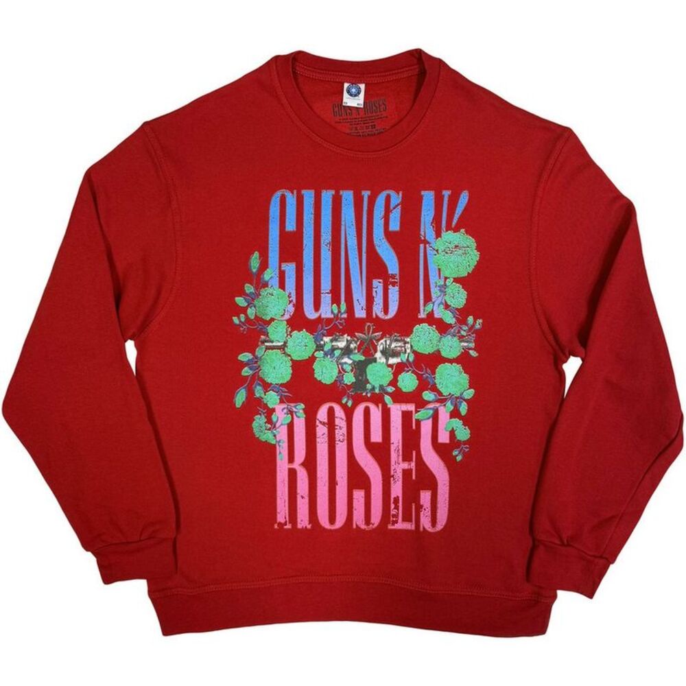 Guns N Roses Unisex Adult Guns & Vine Oversized Sweatshirt / Red